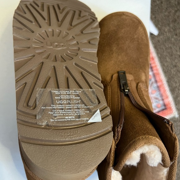 Ugg Neumel platform zip suede boots in chestnut - Picture 4 of 8